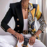 Joskaa Back To College Autumn Fashion Turn-Down Collar Women Outerwear Office Lady Elegant Butterfly Print Blazer Coat Spring Casual Long Sleeve Jacket