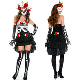 Halloween Joskaa Ghost Bride Halloween Costume For Women Corpse Horror The Skeleton Mexican Day Of The Dead Outfit Cosplay Fancy Party Dress