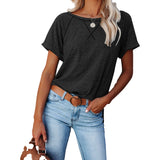 Joskaa Summer Plus Size Women T Shirt Short Sleeve O-Neck Solid Black Loose Top Female Oversize Casual Tee 3XL Pullovers Clothing