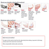 24pcs/box Middle length Ballet nude pink Color false nails with design with heart pattern artificial nails with glue TY