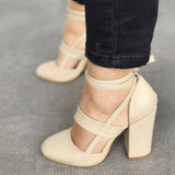 Joskaa Women Pumps Plus Size 35-43 Women Heels Chaussures Femme Gladiator Summer High Heels For Party Wedding Shoes Women Thick Heels