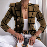 Joskaa Back To College Autumn Fashion Turn-Down Collar Women Outerwear Office Lady Elegant Butterfly Print Blazer Coat Spring Casual Long Sleeve Jacket