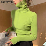 Christmas Gift BGTEEVER Basic Turtleneck Warm Women Sweater 2021 Autumn Knitted Pullovers Thicken Female Sweaters Jumpers Ladies Knitwear