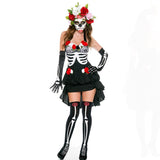 Halloween Joskaa Ghost Bride Halloween Costume For Women Corpse Horror The Skeleton Mexican Day Of The Dead Outfit Cosplay Fancy Party Dress