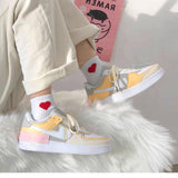 Joskaa 2022 Spring Korean xue sheng ban xie wang Red Little Daisy Sports Shoes White Shoes Woman Shoes Sneakers