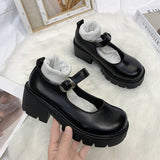 Back to College Vvsha Women Student Shoes Japanese Ankle Strap Round Toe High Heels Platform PU Leather Shoes Cute Lolita JK Girls Mary Jane Shoes