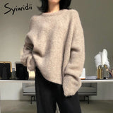Sweater women Cashmere pullover knit winter clothes korean  oversized sweater Batwing Sleeve Solid Casual fashion 2021