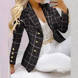 Joskaa-Fashion Women Commute Solid Color Outfits Elegant Chic Single-breasted Jackets And High Waist Long Pants Sets Lady 2PC Sets