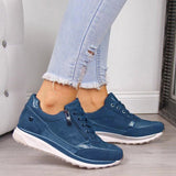 Joskaa-Women Casual Shoes 2024 New Fashion Wedge  Flat Shoes Zipper Lace Up Comfortable Ladies Sneakers Female Vulcanized Shoes