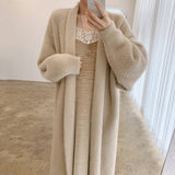 Christmas Gift Loose Long Long Sleeves Warm Woman Sweater Korean Autumn and Winter Elegant Cardigan Caoat Imitation Mink Fur Sweaters