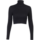 Christmas Gift InstaHot pullovers knitted sweater women casual turtleneck sweaters jumpers solid gray black female sweater knitwear crop top