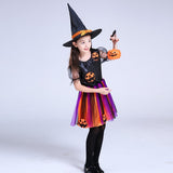 Halloween Joskaa Gothic Pumpkin Witch Cosplay Costumes For Kids Girls Carnival Party Fancy Dress Masquerade Stage Performance Outfits