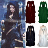 Halloween Joskaa 2022 New Medieval Witch Dress For Women Halloween Carnival Party Cosplay Performance Clothing Middle Ages Vampire Bride Costumes