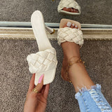 Luxury Women Pumps Sexy Weave Open Toe Design Fine Heel Summer External Wear Sandals Prom Banquet High Heels Beige Lady Slippers
