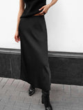 Joskka  2023 High Waist Slim Elegant Fashion Long Skirt Women Simple Vintage Office Lady New Fall Dress