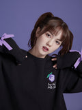 Joskaa Deeptown Gothic Streetwear Black Graphic Hoodies Women Harajuku Oversized  Sweatshirts Loose Casual Long Sleeve Tops E-Girl Y2K