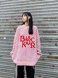 Joskaa Tawaaiw Punk Sweater Women Knitted Casual Loose Letter Pullovers Long Sleeve Streetwear Y2k Black Retro Sweaters Autumn Winter