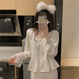 Thanksgiving Gift 2022 Spring New Fashion Comfortable And Casual Korean Pajamas Suits Women Princess Style Outerwear Home Wear Suits Pajamas