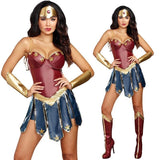 Halloween Joskaa Adult Leatherette Wonder Woman Costume Women Halloween Party Movie Justice Fantasia Fancy Dress League Superhero Superwomen