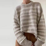 Joskaa Nsauye Basic Long Sleeve Casual Knitted Y2K Striped Women Winter Sweater Tops Streetwear Oversized Pullover 2022 Sweater Autumn