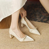 JOSKAA Shoes for Women Red High Heels Ladies Summer Footwear Sexy Pumps Bride Pearl Wedding Shoe on Heeled Beau Today Lastest A E