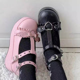 Joskaa Womens Platform Boots Gothic Punk Shoes Lolita Ladies Wedges Thick Heels Cute JK Retro Harajuku 35-43 Plus Size New