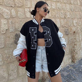 Cyber Monday Sales Weiyao Casual Fall Winter Bomber Jackets For Women Quilted Coat Streetwear Oversized Baseball Uniform Jackets And Coats