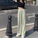 Cyber Monday Sales 2022 New High Waist Wide Leg Casual Pants Women Loose And Thin Straight Trousers Drapey Mopping Pants Trendy Fashion Clothes