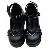 Joskaa Womens Platform Boots Gothic Punk Shoes Lolita Ladies Wedges Thick Heels Cute JK Retro Harajuku 35-43 Plus Size New