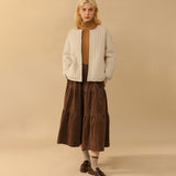 Joskka 97% Cotton Corduroy Long Skirts For Women Fashion 2023 Vintage A-Line Preppy Maxi Skirt All-Match Harajuku Korean Clothes