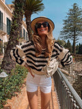 Black Friday Sales Women Knitted White With Black Elegant Sweet Beauty Street Style Comfortable And Loose Leisure 2022 Autumn Female Sweater