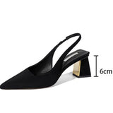 JOSKAA Women High Heels Hot Sale Black High Heels Shoes Sandals Summer New Party Sexy Thick Mules Shoes Slippers Ladies Wedding