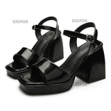 Joskaa New Arrivals Great Quality White Black Platform Chunky High Heels Shoes Elegant Trendy Summer Mules Sandals Women