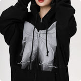 Joskaa Deeptown Harajuku Women Sweatshirt Vintage Oversized Anime Streetwear Y2k Zip Up Hoodies Hip Hop Style Female Korean Fashion Top