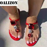 Joskaa Sandals Women Slippers 2022 New Summer Open Toe Shoes Roman Crystal Fashion   Slides Beach Clip Toe Shallow Flip Flops Mujer