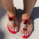 Joskaa Sandals Women Slippers 2022 New Summer Open Toe Shoes Roman Crystal Fashion   Slides Beach Clip Toe Shallow Flip Flops Mujer