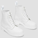 Joskaa 2022 Fashion Women Martin Boots Genuine Leather White Ankle Boots Female Casual Punk Shoes Plus Size Unisex Man Motorcycle Boots
