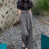 Thanksgiving Gift 2022 Summer New Light Luxury Fashion Wide-Leg Pants Women High-Waist Pants Loose Casual Pants Tall And Thin Trousers Boutique