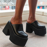 Joskka Platform Minimalist Wedge Mules Sandals 2023 Spring Summer Shoes Walking Comfy Great Quality Dropship Women Shoes Mules Pump