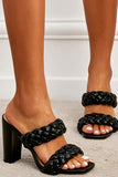 JOSKAA Woman Elegant high heel Block Heel Braided Twist High Heel Sandals