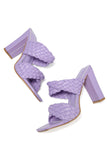 JOSKAA Woman Elegant high heel Lavender High Heels Woven Chunky Sandals