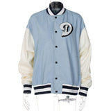 Joskaa Denim Stitching Baseball Uniform Jacket