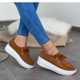 Christmas Gift Chunky Sneakers Women New Solid Color Thick Bottom Lace Up Walking Women's Shoes Female Breathable Non Slip Platform Shoes